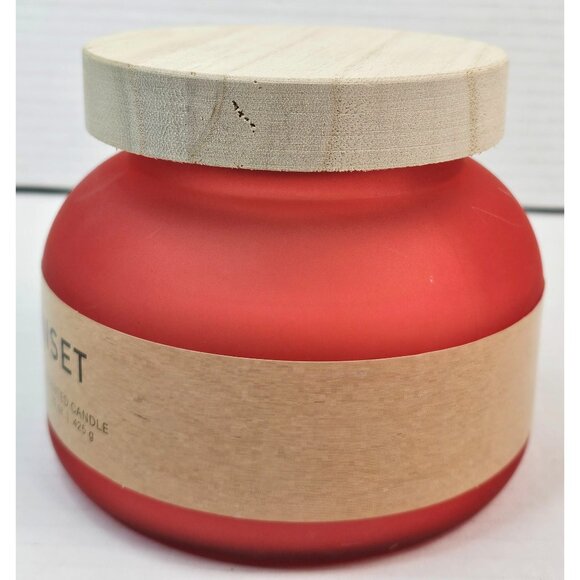 Tropical Sunset Scented Candle 15 Oz With Wooden Lid Double Wick - Picture 2 of 9